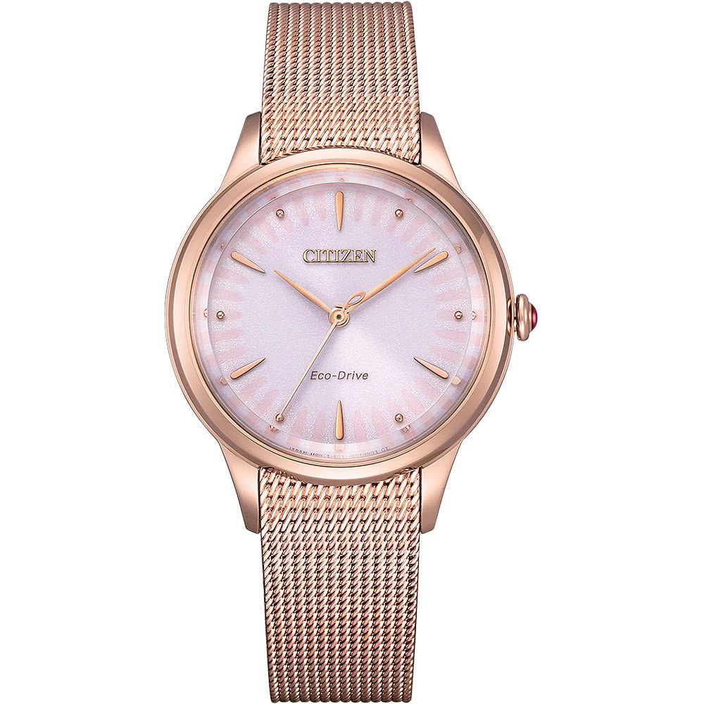 CITIZEN 星辰 L系列 非洲菊 光動能米蘭帶女錶 EM0819-80X
