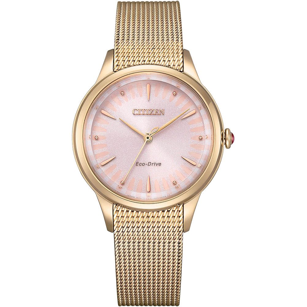 CITIZEN 星辰 L系列 非洲菊 光動能米蘭帶女錶 EM0818-82X