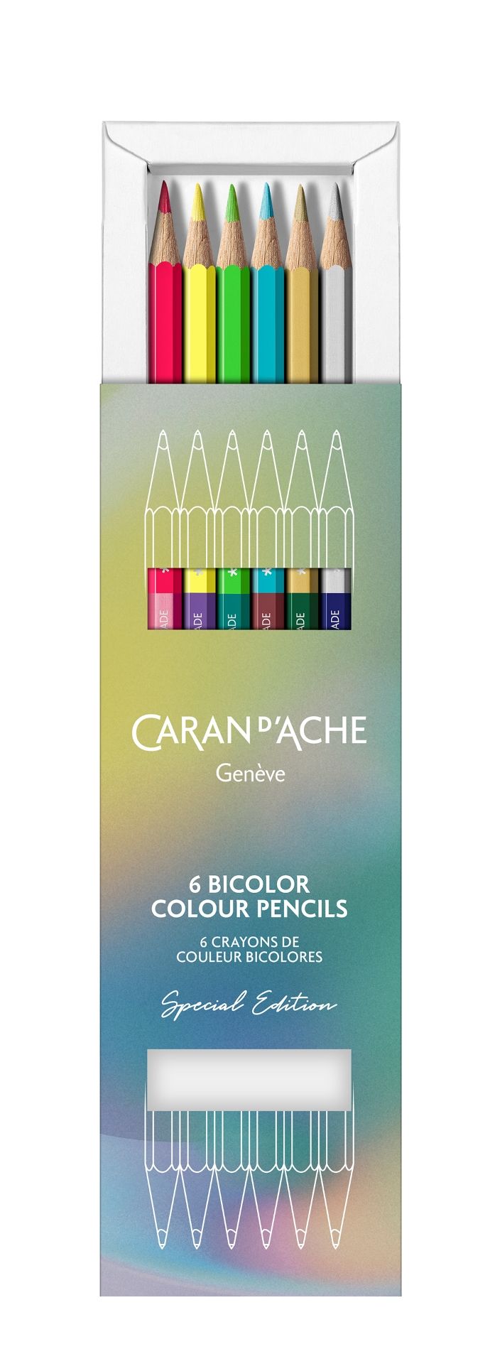 CARAN D'ACHE Claim Your Style Ed.5雙色色鉛筆組/ 6支/ 12色