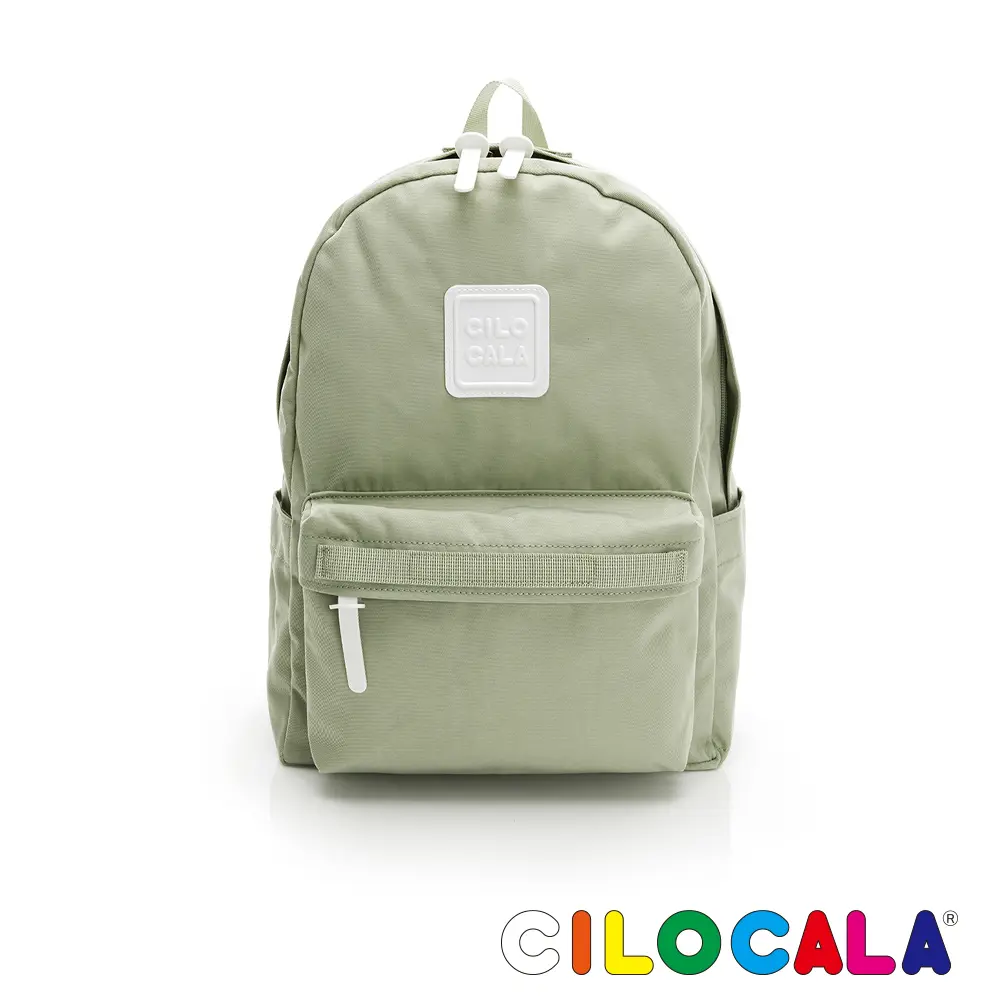 CILOCALA 亮彩尼龍防潑水後背包-中大-秋草綠