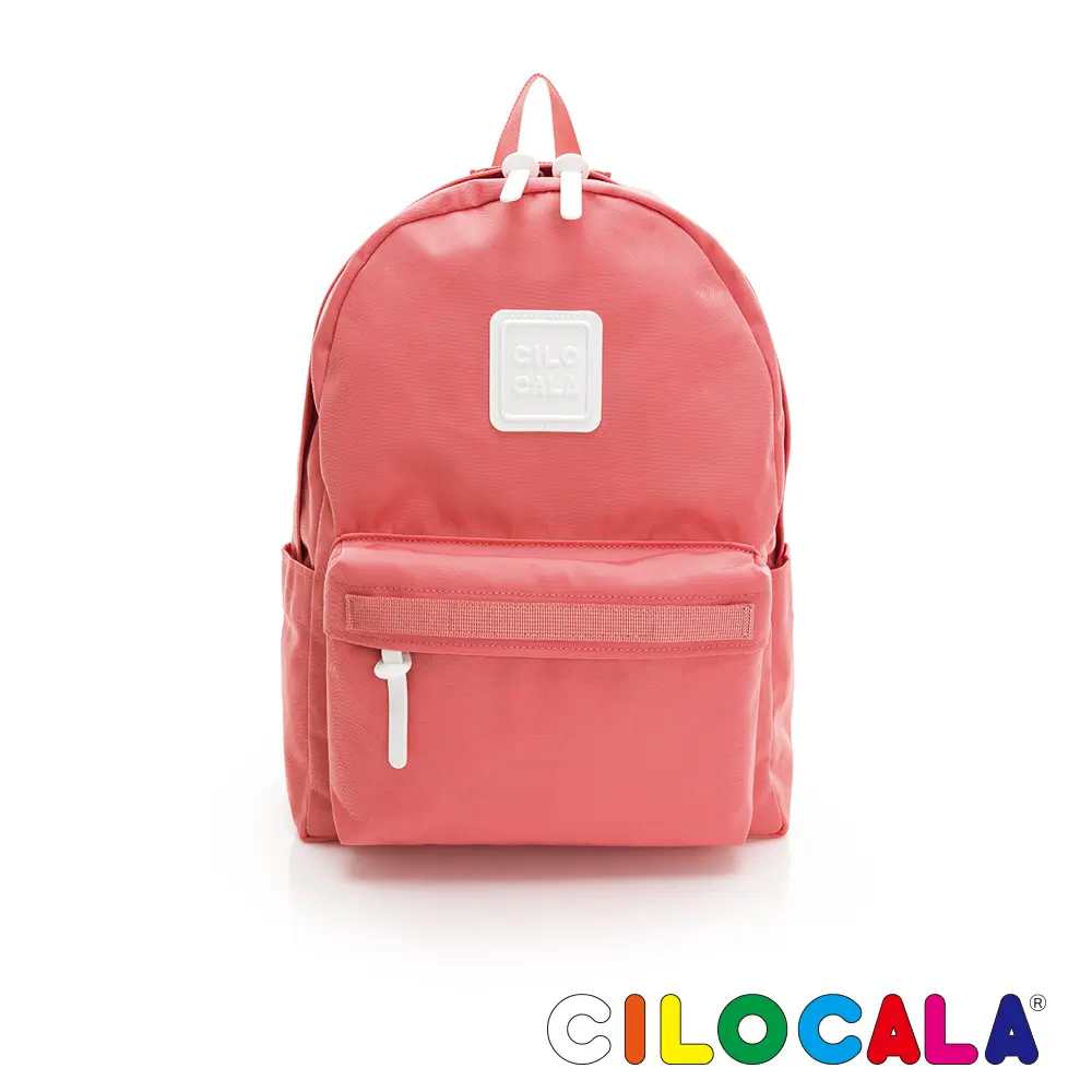 CILOCALA 亮彩尼龍防潑水後背包-中大-寶石紅