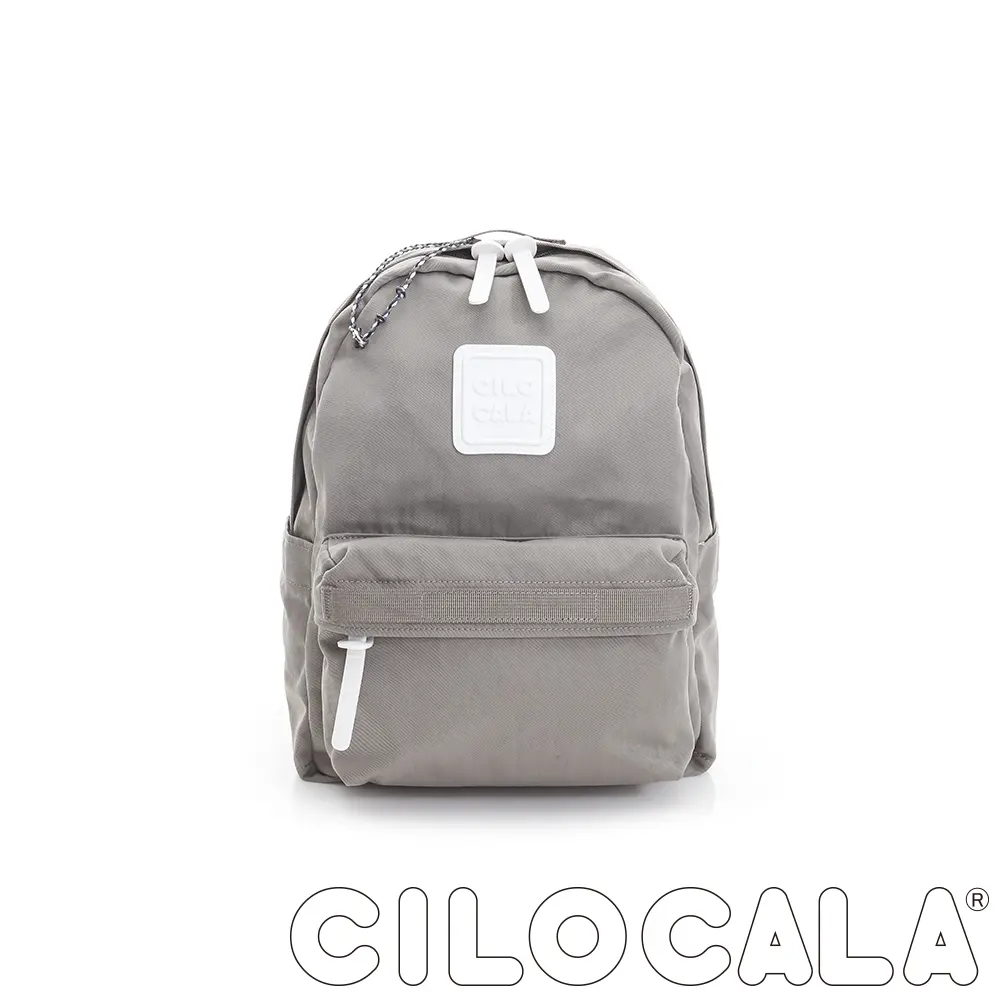 CILOCALA 亮彩尼龍防潑水後背包-小 灰色