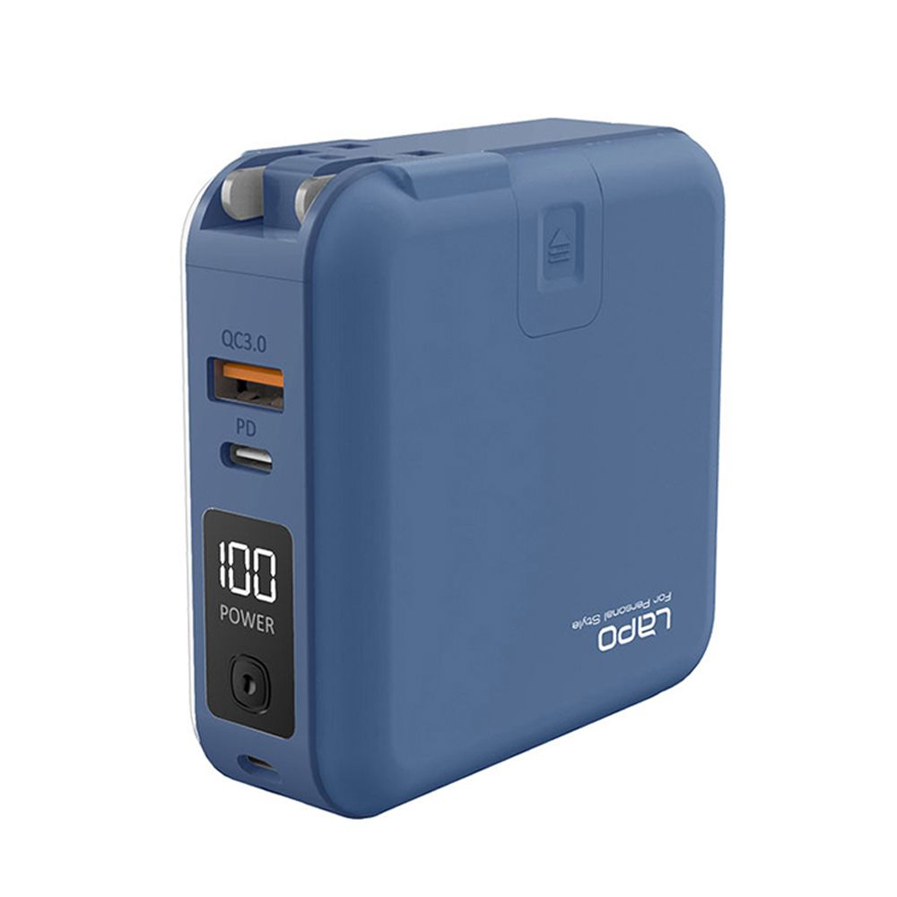 【LaPO】升級二代WT-03CM 多功能無線充行動電源 10000mAh/ 牛仔藍