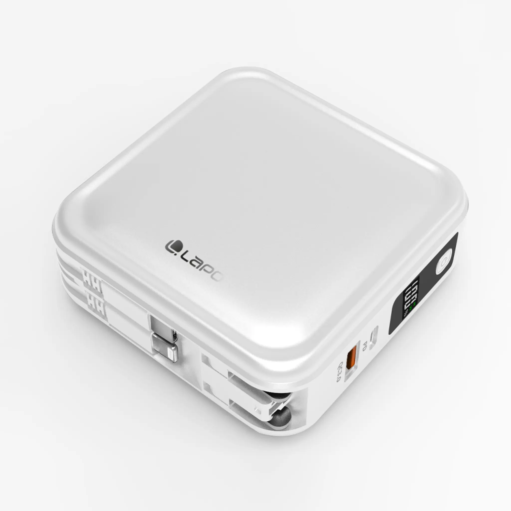 LaPO 超進化八合一 10000mAh 無線快充行動電源 WT-08/ LIGHTNING+TYPE-C/ 柔霧白