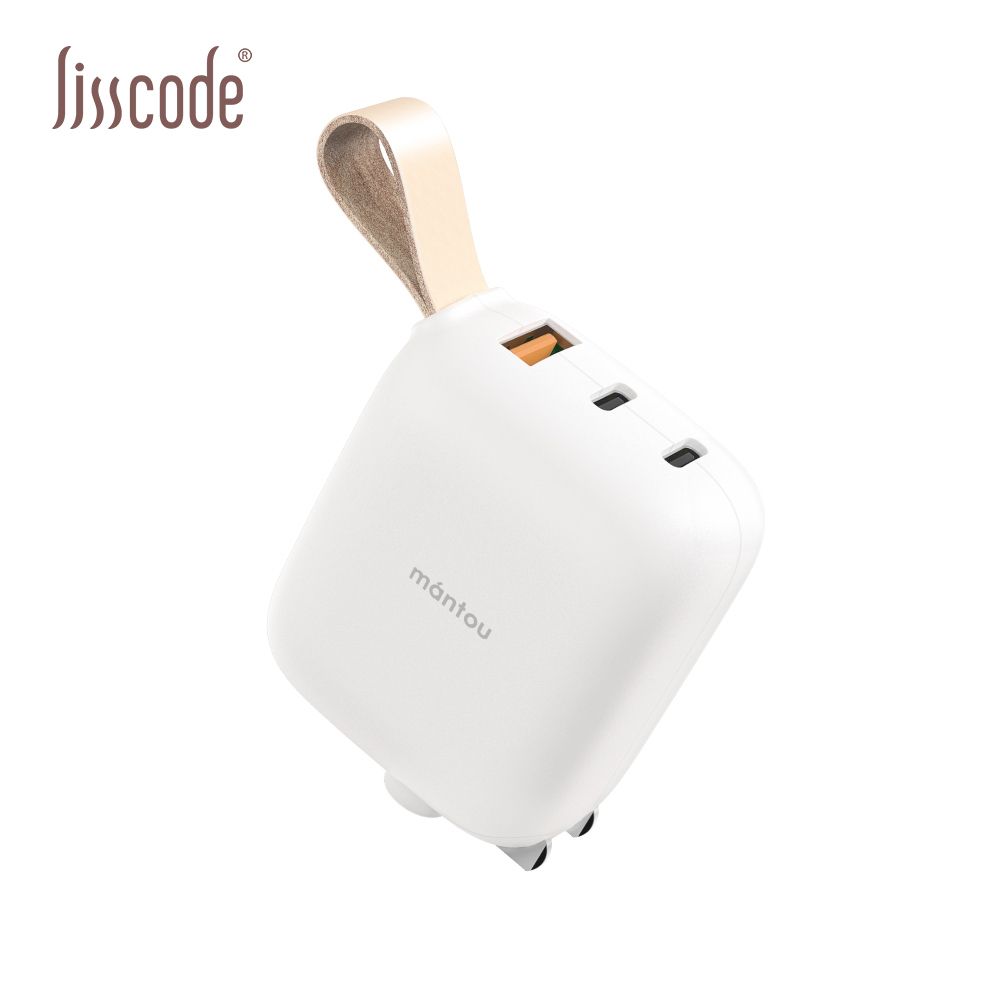 【Lisscode】Mantou 65W氮化鎵PD充電器 | 2C+1A 小饅頭 三孔快充頭 LA-65-WH 雲朵白