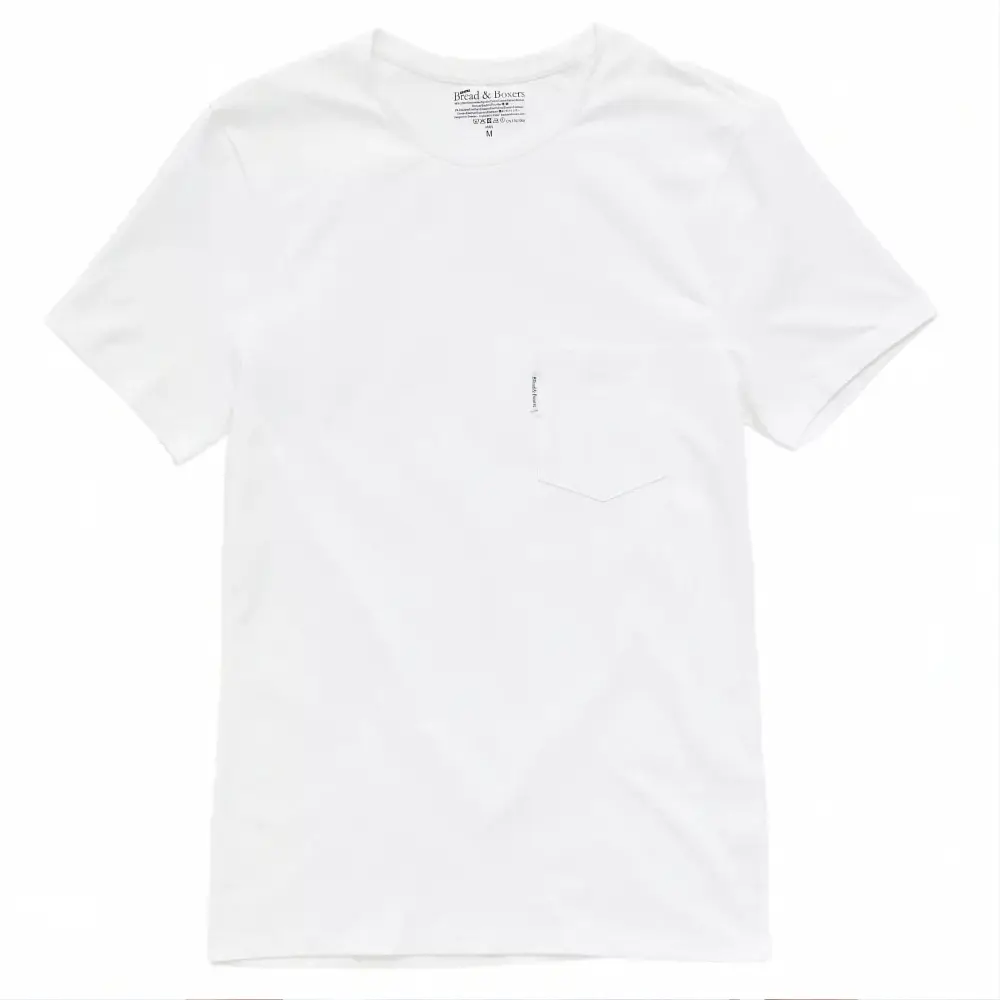 Bread & Boxers Crew-Neck with Pocket 有機棉男用圓領口袋T 白/ S