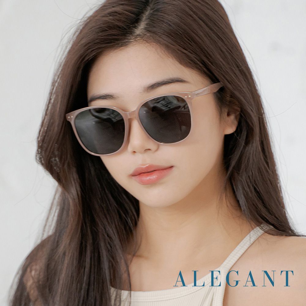 ALEGANT輕時尚設計醇茶黑TR90寶麗來偏光墨鏡/UV400貓眼太陽眼鏡/ 那堤棕