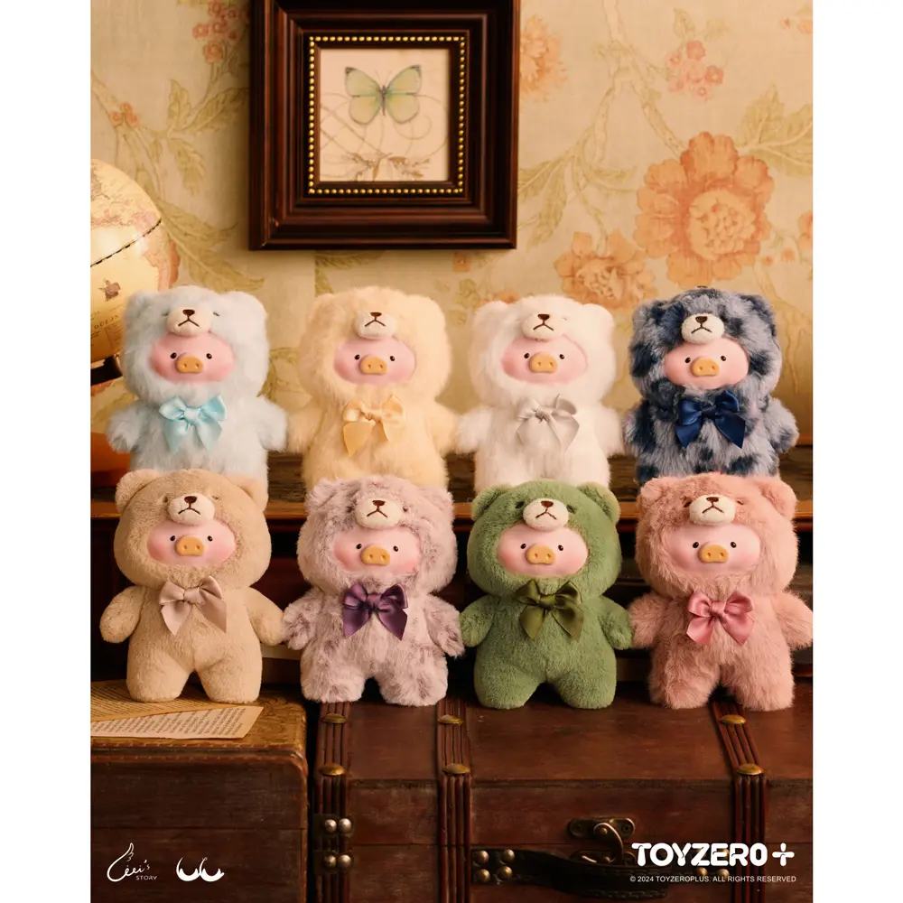 TOYZEROPLUS罐頭豬LuLu復古泰迪玩具店搪膠絨毛掛件盲盒/ 6入盒裝