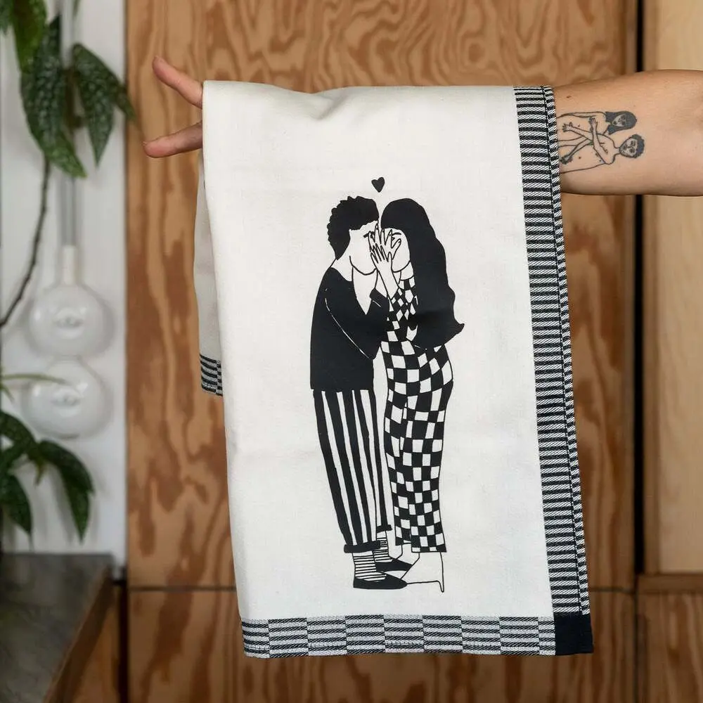 比利時 helen b 純棉茶巾套組/ 2入/ secret kissers + pattern