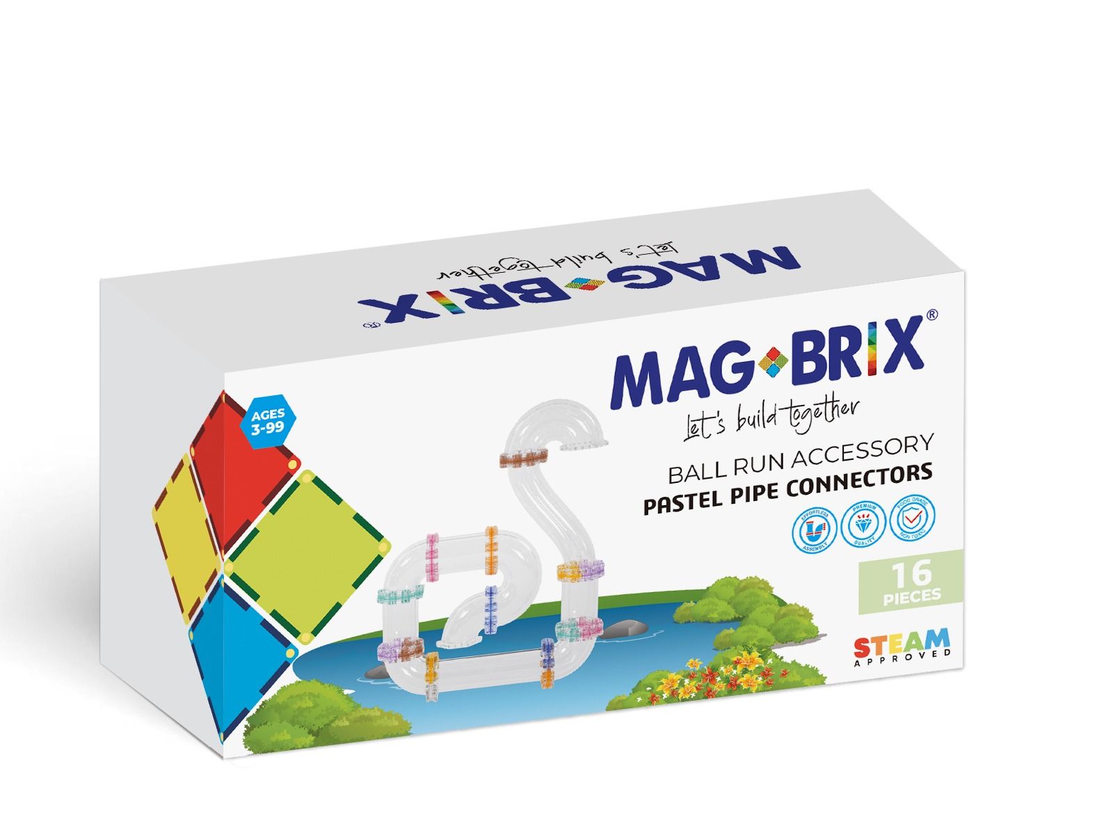 澳洲 Magbrix® 積木磁力片/ 粉彩球道連結配件