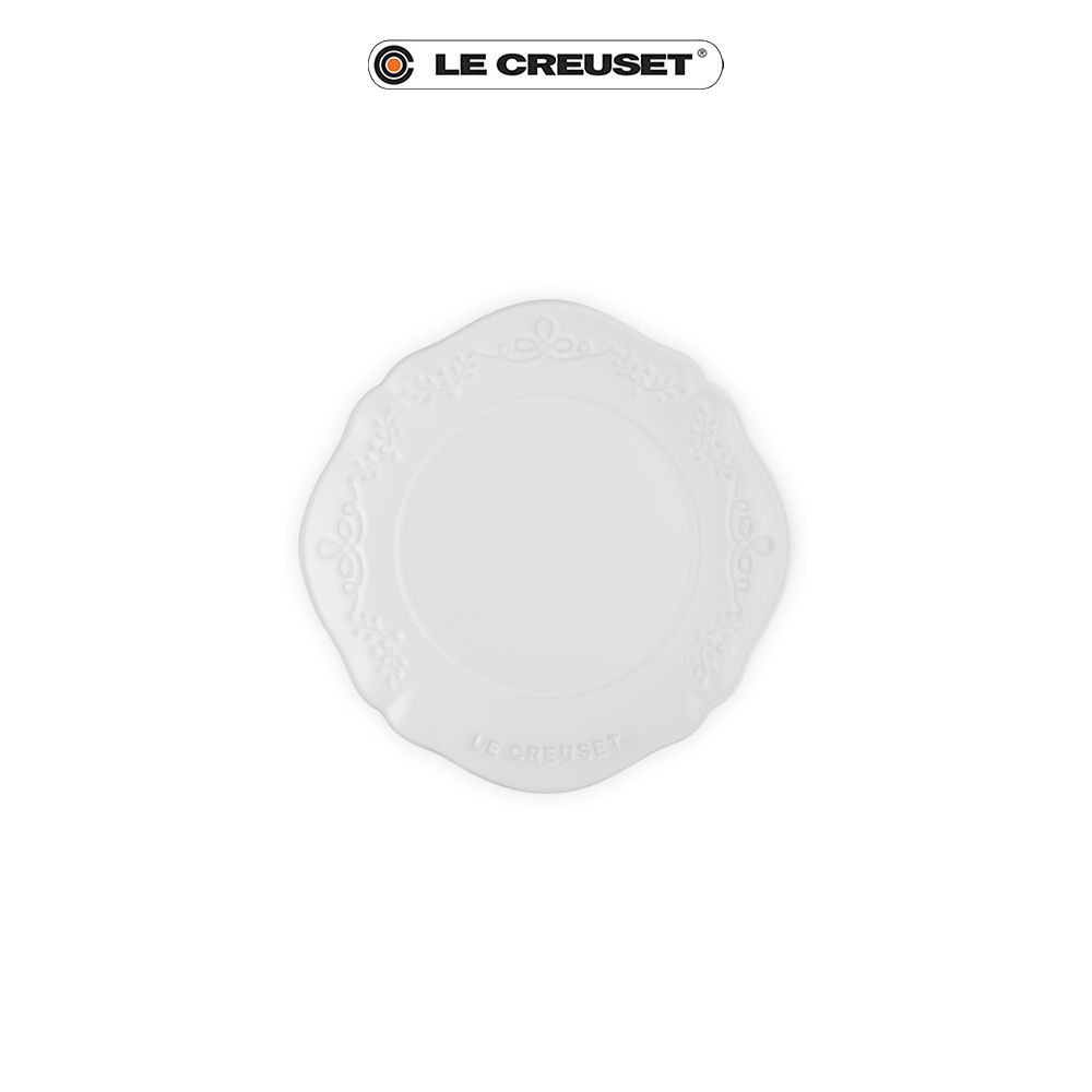 LE CREUSET瓷器永恆花蕾系列/ 圓盤/ 22cm/ 棉花白