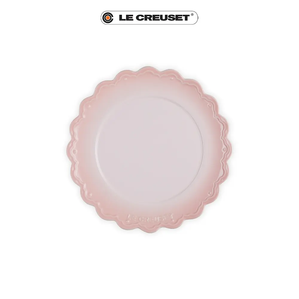 LE CREUSET瓷器永恆花蕾系列/ 圓盤/ 27cm/ 貝殼粉