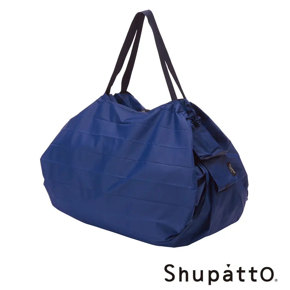 Shupatto 燈籠型素色秒收環保啪啪包-大/ 深藍