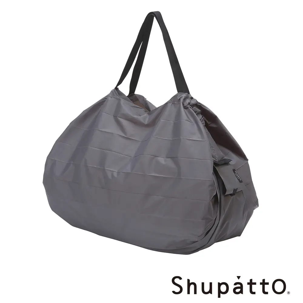 Shupatto 燈籠型素色秒收環保啪啪包-大/ 鐵灰