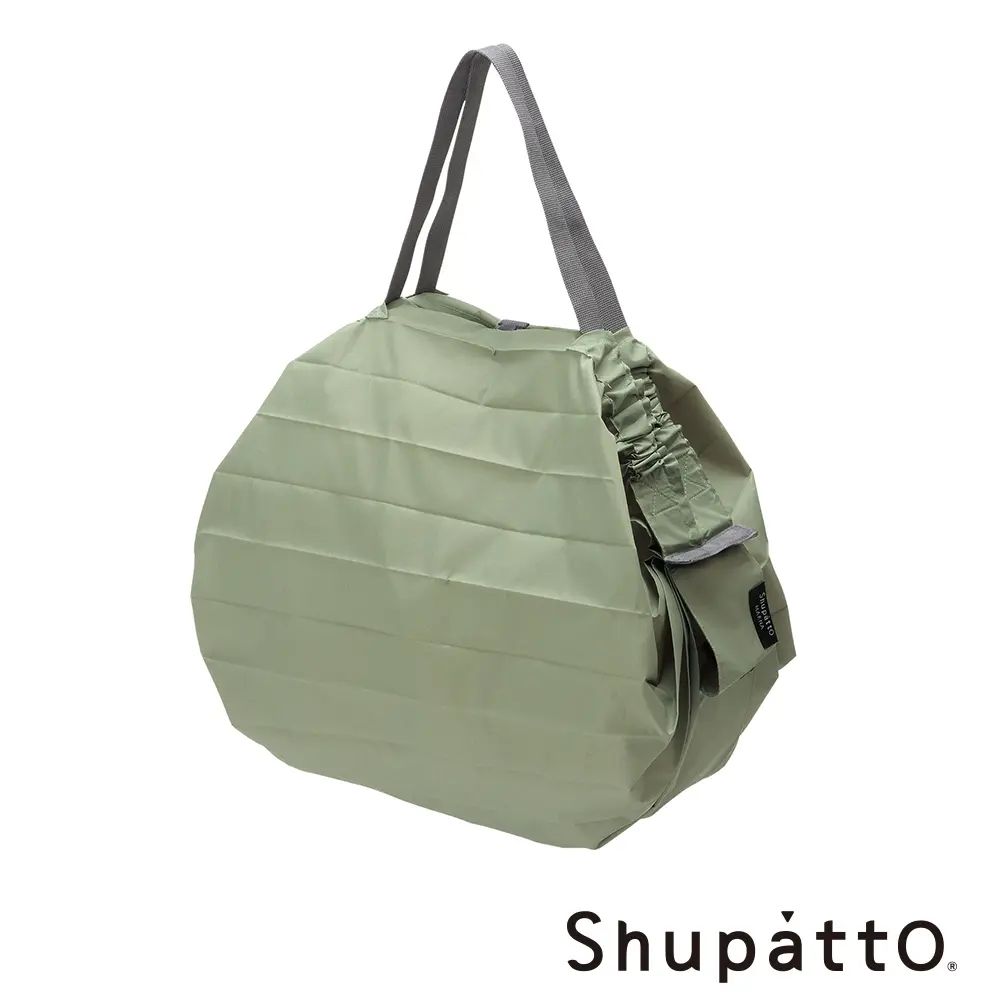 Shupatto 燈籠型素色秒收環保啪啪包-中/ 林綠