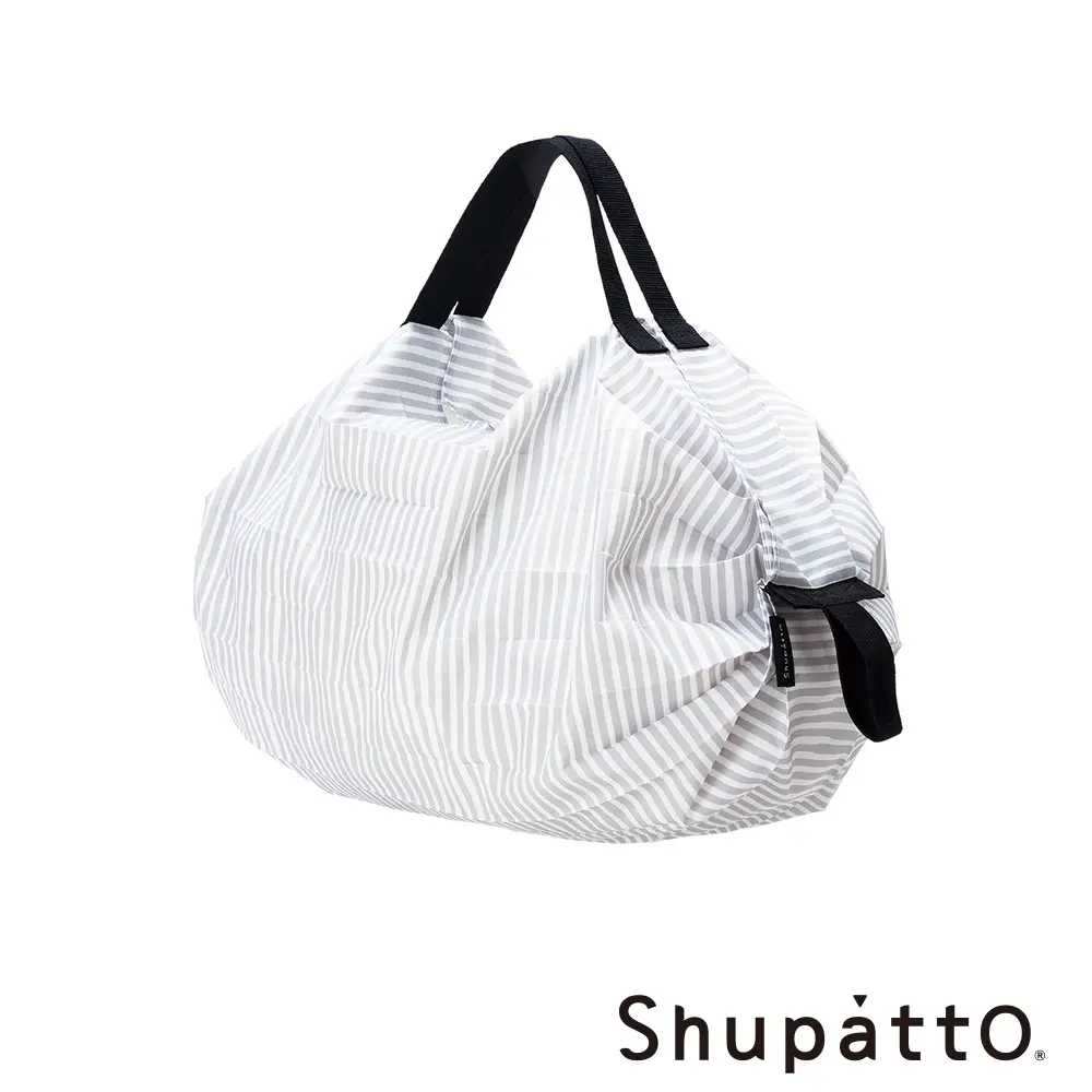 Shupatto 燈籠型秒收環保啪啪包-小/ 條紋灰