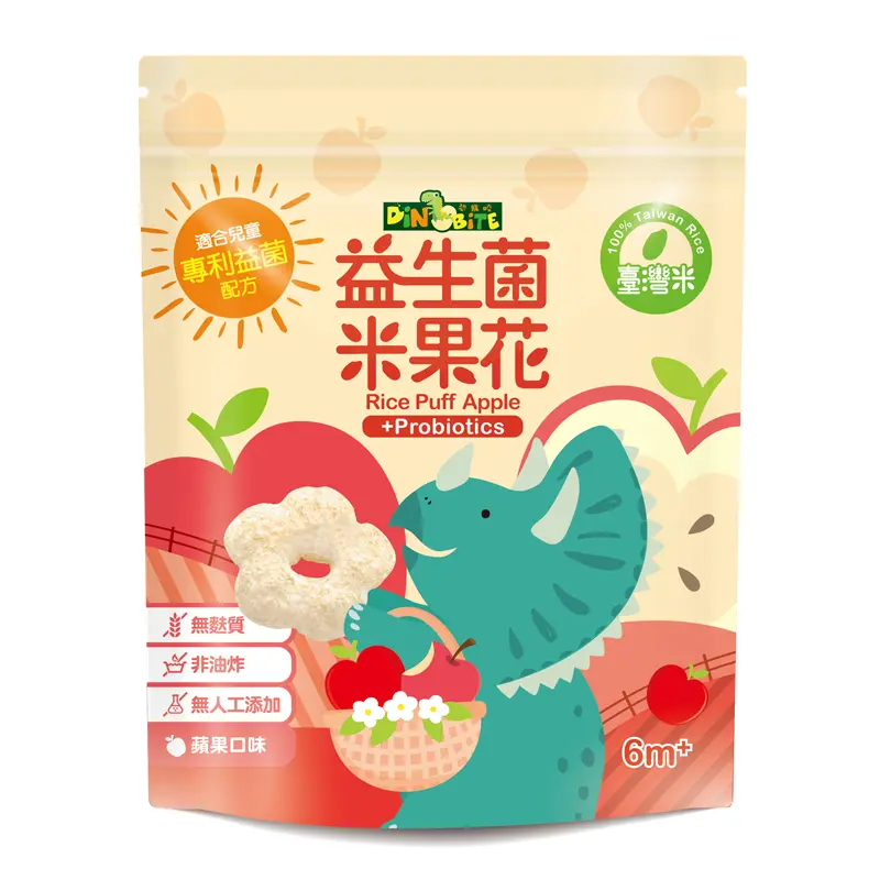 Dinobite恐龍咬益生菌米果花/ 蘋果口味