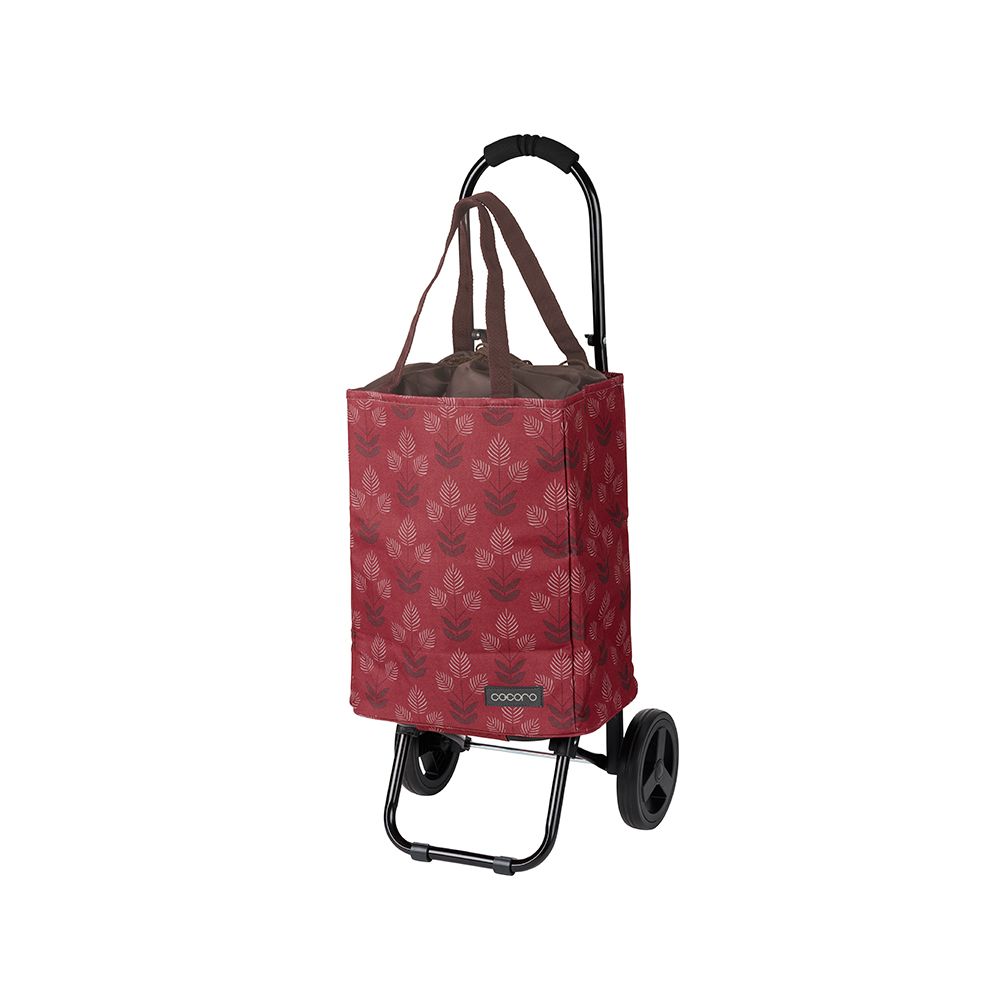 日本cocoro Russie 印花系列保溫保冷摺疊購物車-22L-多色可選/ 酒紅