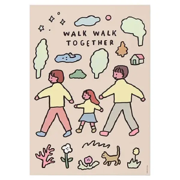 韓國ZERO PER ZERO A3 海報/ Family walk walk