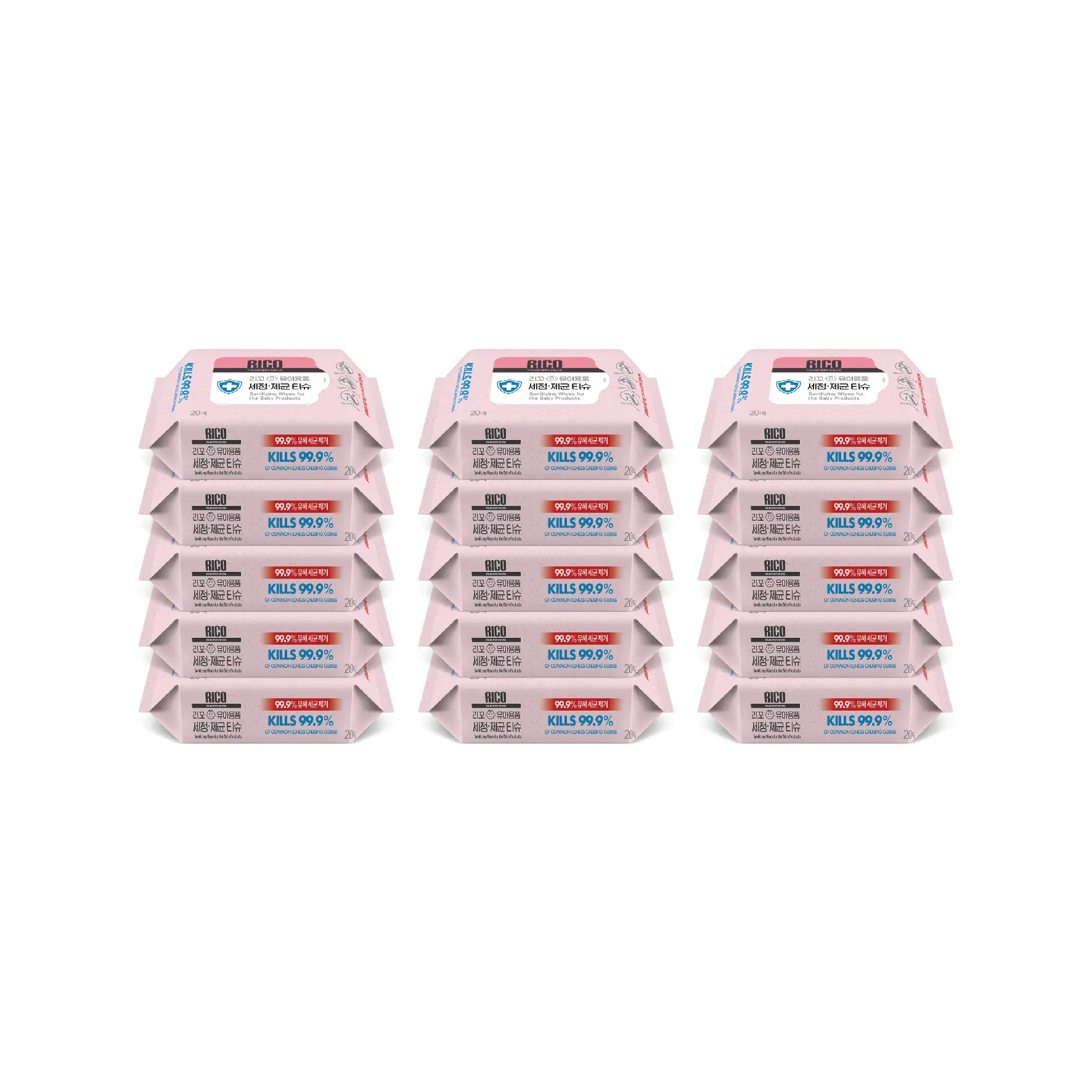 遠離細菌保護寶貝➤RICO baby抗菌濕紙巾/ Sanitizing-20抽/ 15入