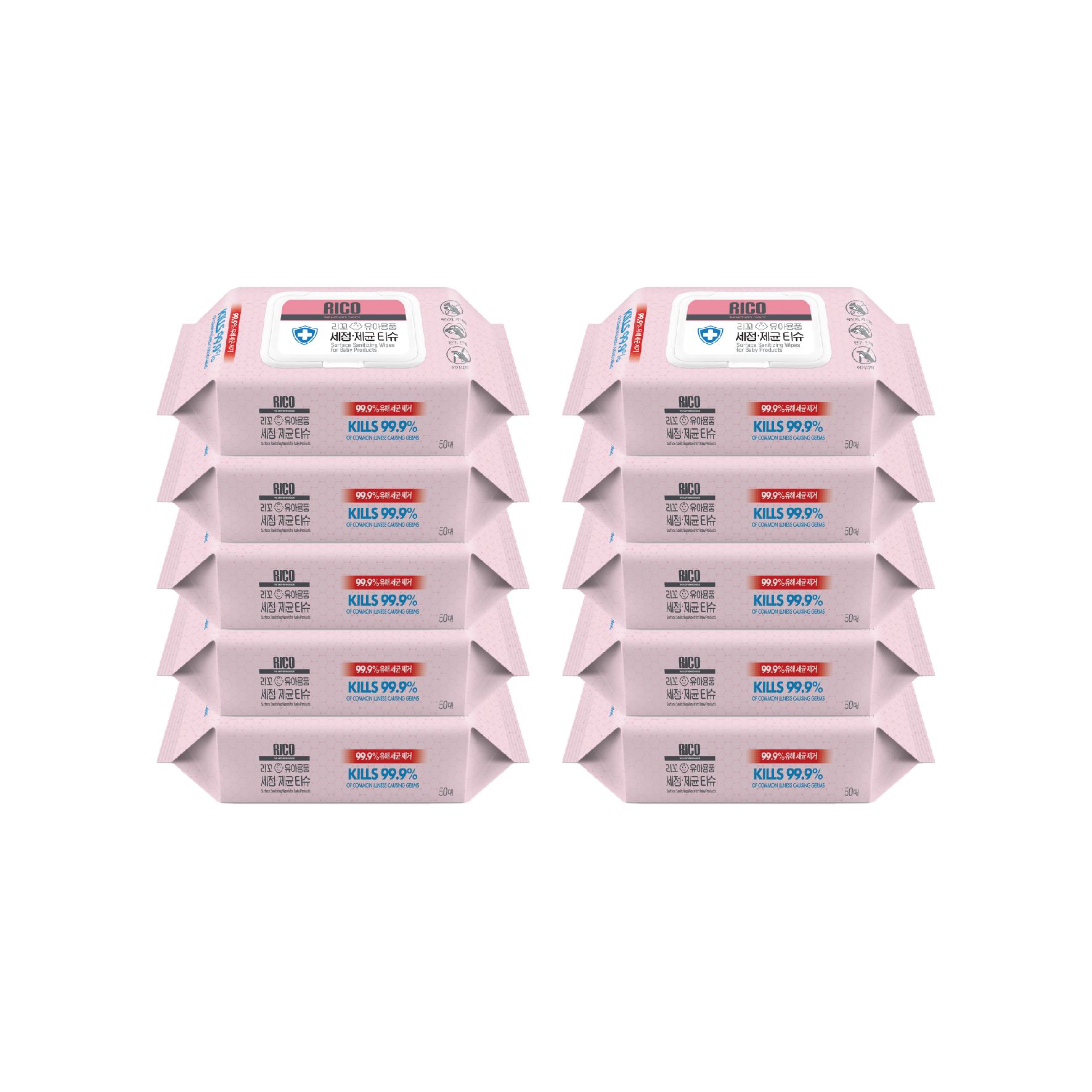 抗菌必備屯貨組➤RICO baby抗菌濕紙巾/ Sanitizing-50抽/ 10入