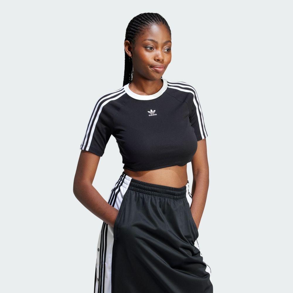 【ADIDAS】3 S BABY TEE 短袖上衣/黑/女款-IU2532/ M