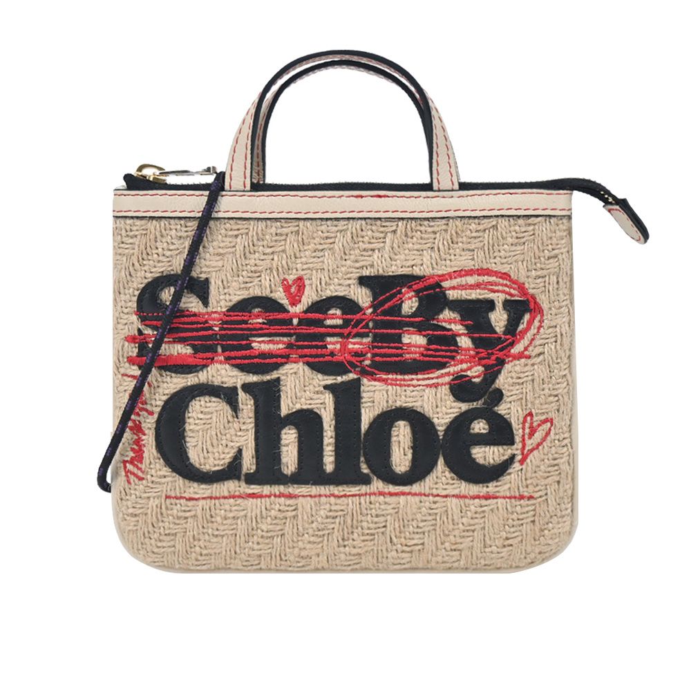 SEE BY CHLOE 草編手提/斜背包(米色)/平行輸入