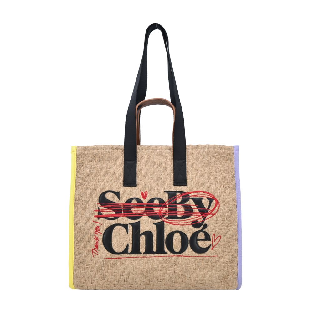 SEE BY CHLOE 草編兩用托特包(米色)/平行輸入