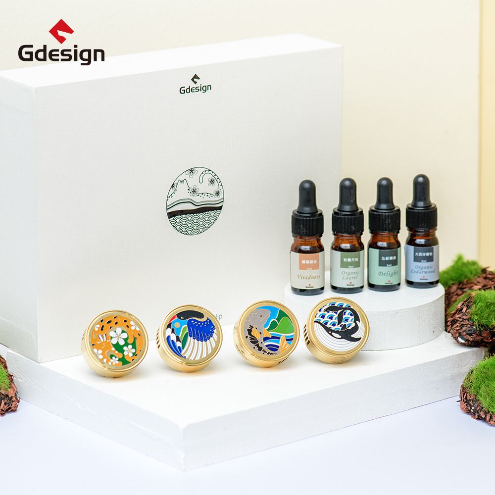 含甜橙精油✦Gdesign島嶼精靈質感金屬車用擴香器/ 含甜橙精油/ 藍鵲