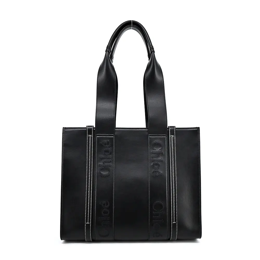Chloe Woody tote bag 新款皮革托特包(中號/黑色)/平行輸入