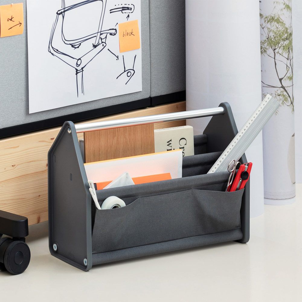 北歐櫥窗/Vitra Locker Box 提式置物籃(中、岩灰)