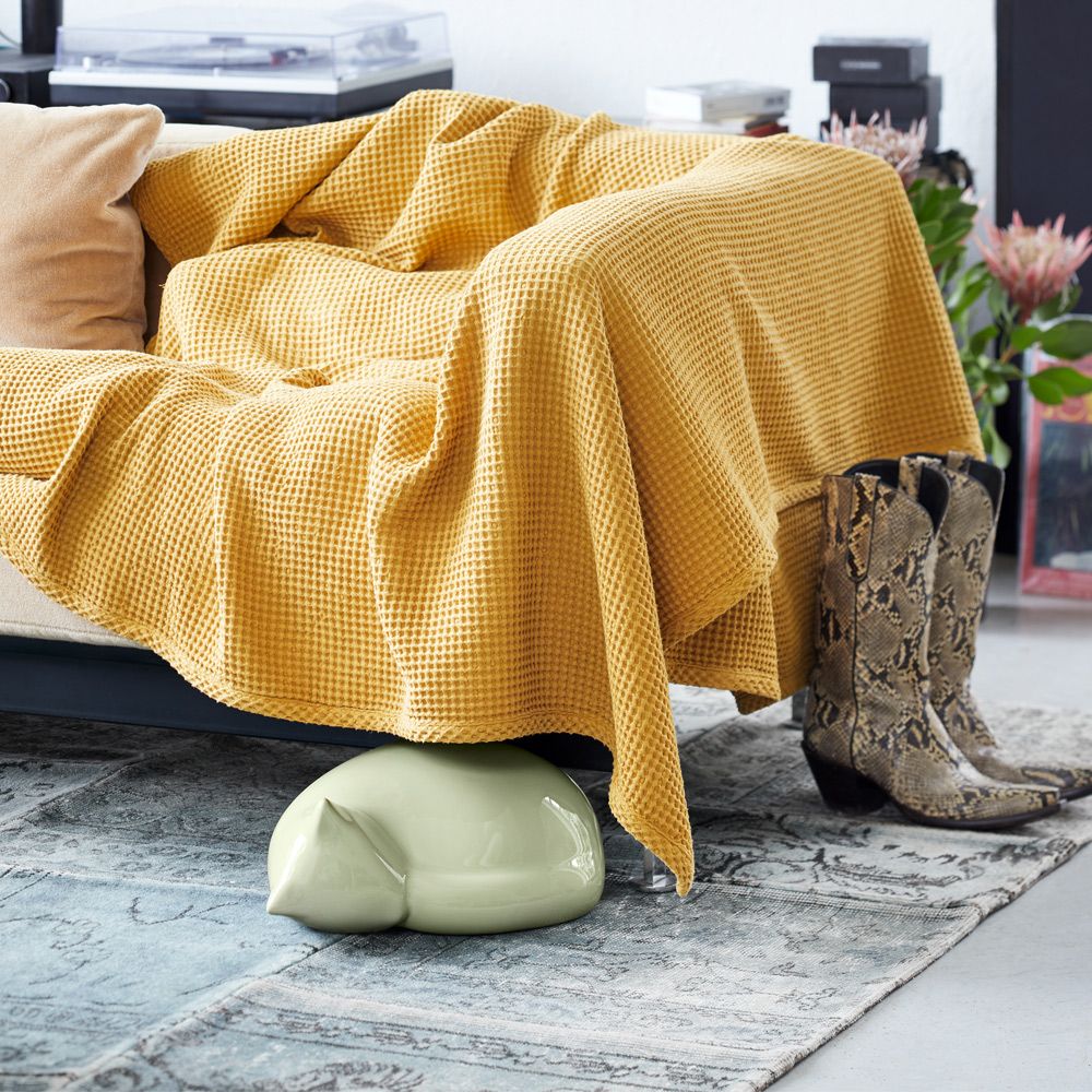北歐櫥窗/Vitra Resting Cat 捲曲貓(小、米褐、亮面)