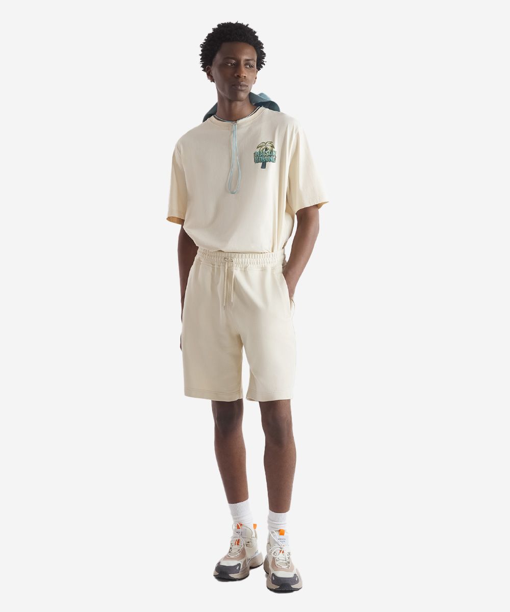 MAISON KITSUNÉ 卡其色618狐狸海灘俱樂部寬鬆短TEE/中性/XL