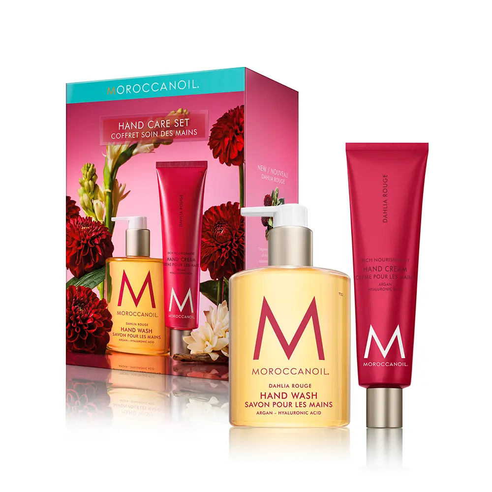 獨家組合▼MOROCCANOIL 優油大理花手部保養禮盒(大理花洗手露360ML+大理花護手霜100ML) 贈優油矯色洗護體驗包