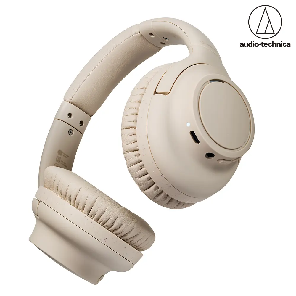 audio-technica 鐵三角 ATH-S300BT 無線藍牙 耳罩式耳機/ 米白色