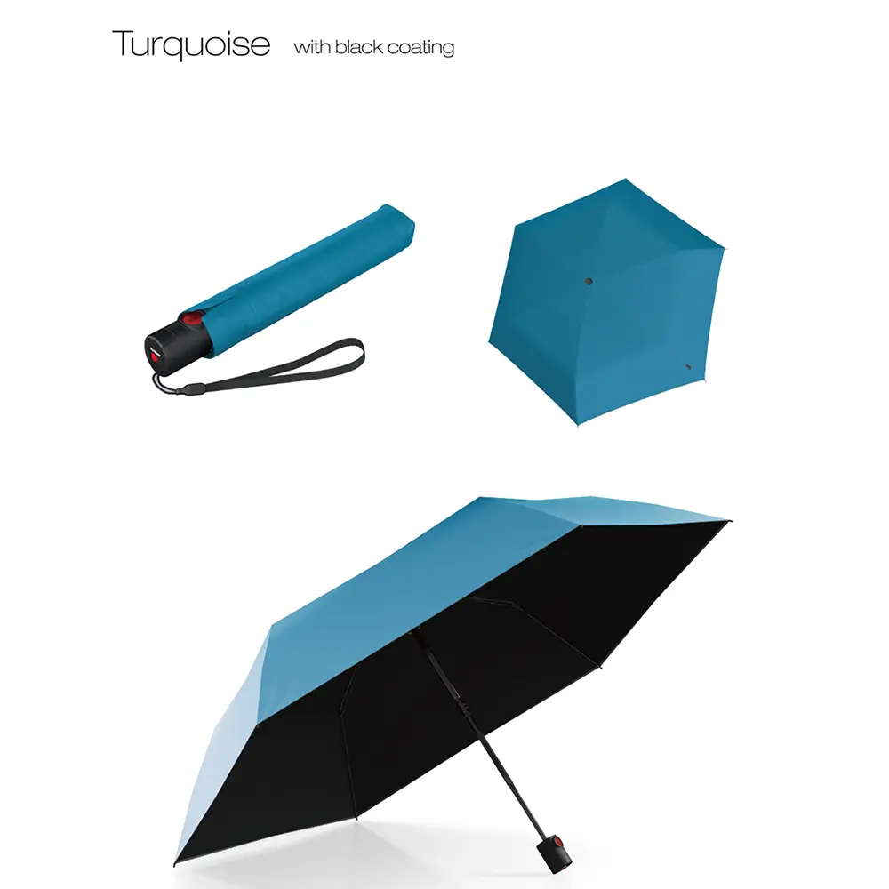 Knirps®德國紅點傘 U.200超輕薄黑膠防曬自動傘-TURQUOISE