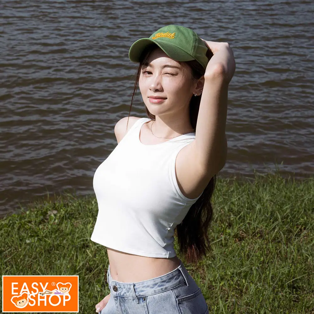 【EASY SHOP】Banana Pie-BRA TOP經典削肩涼感背心-椰白/ M