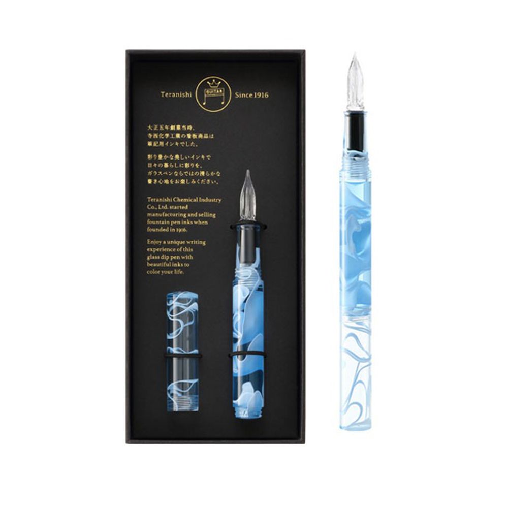 寺西化學極光玻璃沾水筆/ 附筆蓋/ 禮盒裝/ 冰藍色