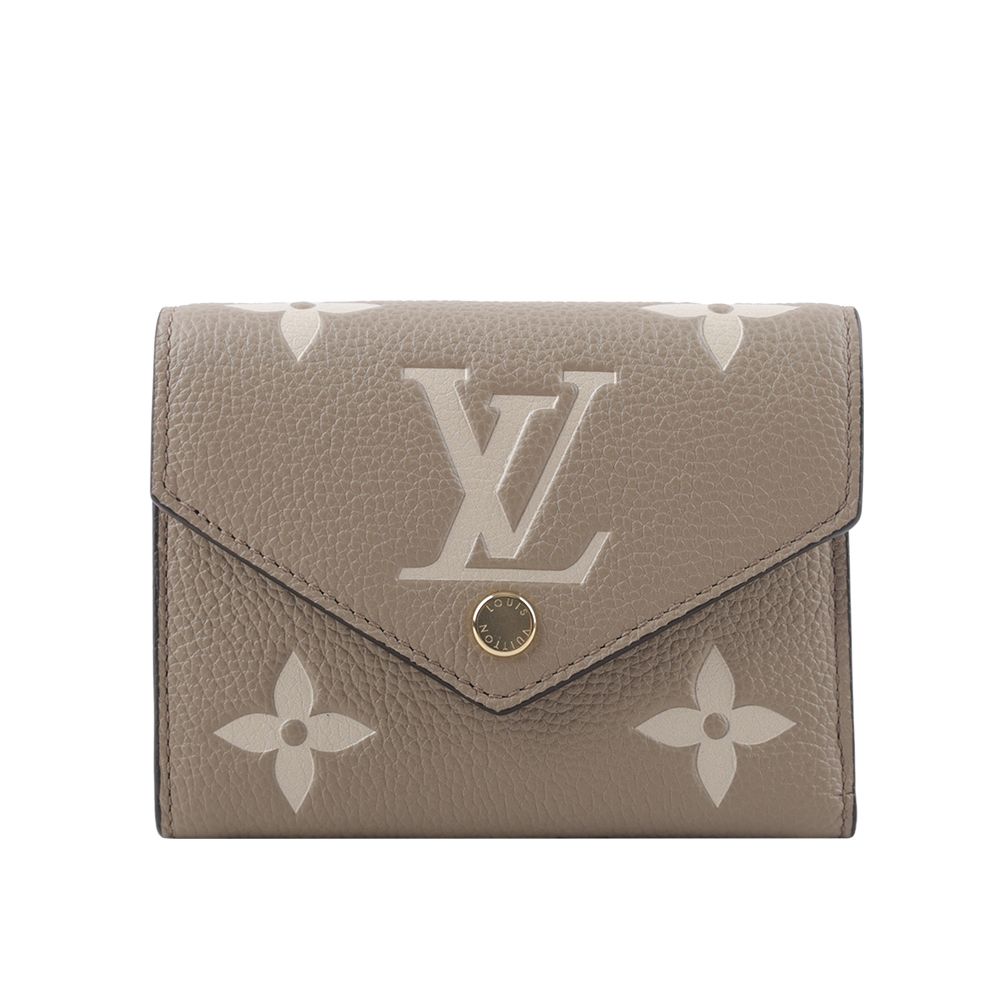 折$2888▼Louis Vuitton 雙色牛皮三折短夾(斑鳩灰/奶油色) M81861/ 平行輸入