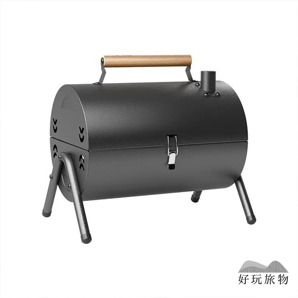 【好玩旅物】居家戶外兩用便攜式雙面烤肉爐烤肉架/ 黑色