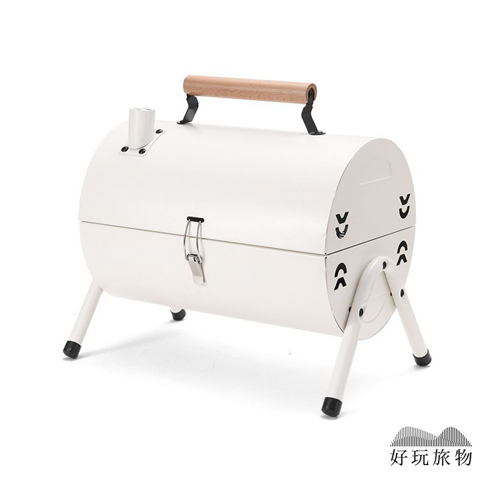 【好玩旅物】居家戶外兩用便攜式雙面烤肉爐烤肉架/ 白色