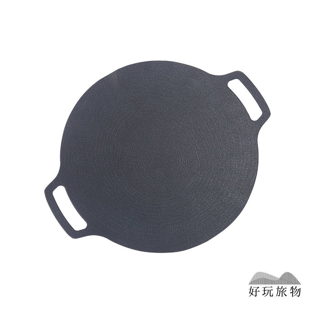 【好玩旅物】34cm_新一代麥飯石不沾鍋露營烤盤 輕量升級款(附收納袋)/ 34cm/ 黑色