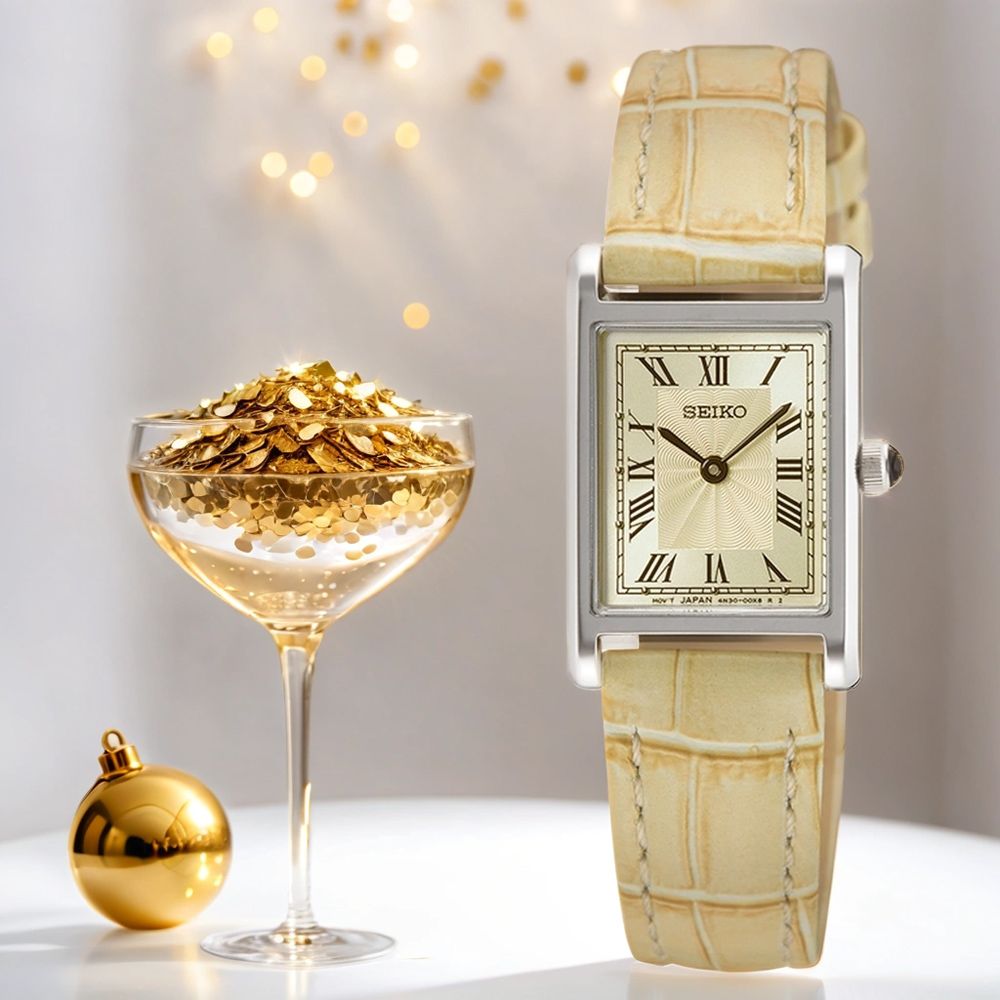 SEIKO 精工 CS 優雅羅馬方形女錶 SWR095P1/4N30-00H0J