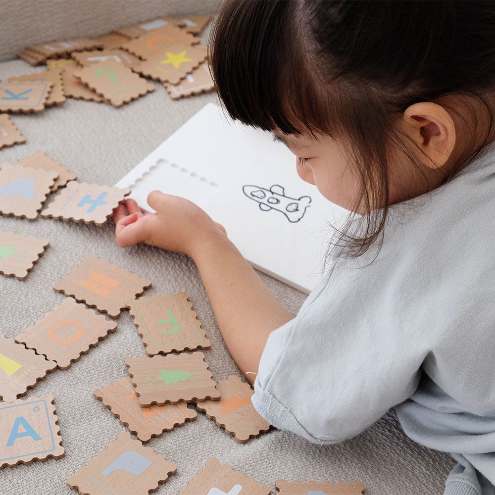 dou toy 英文字母木製郵票玩具組