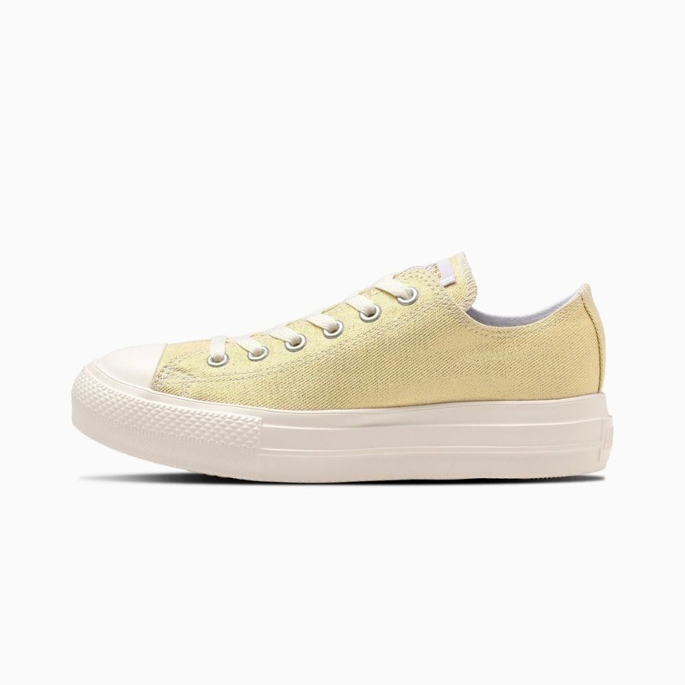 日本限定 Converse ALL STAR LIGHT PLTS SHINYCANVAS OX 低筒 輕量厚底 金色/ 預購 23.5 cm