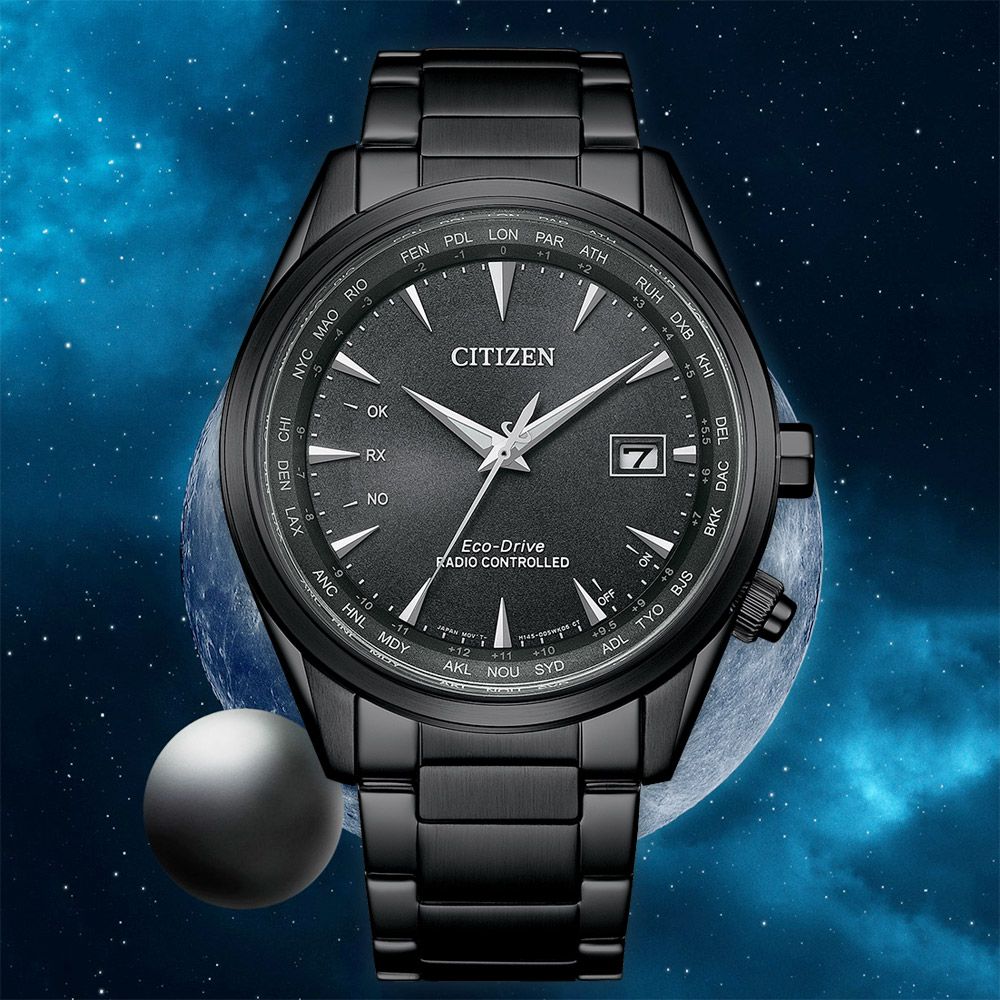 CITIZEN 星辰 光動能電波萬年曆手錶 CB0275-83E