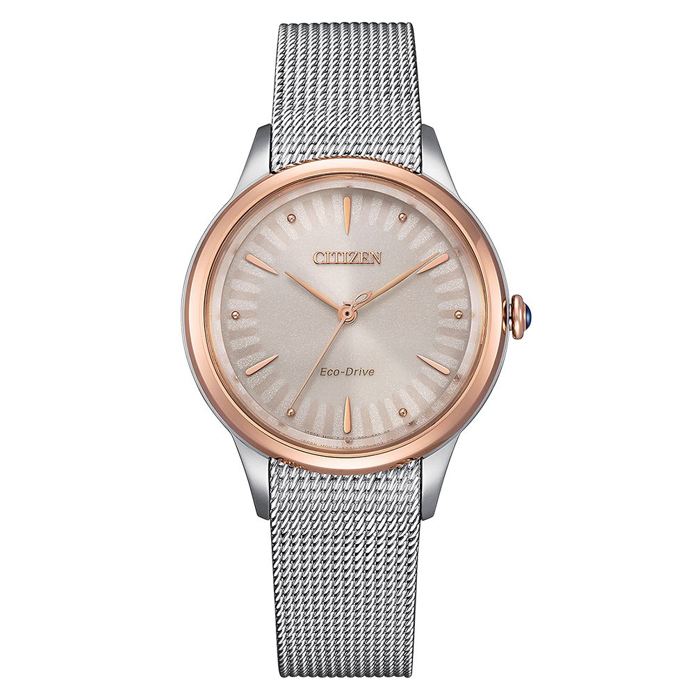CITIZEN 星辰 L系列 非洲菊光動能米蘭帶女錶 EM1156-80X