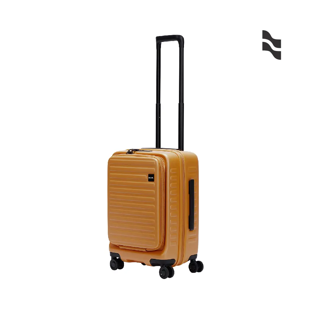 【LOJEL】CUBO 21吋前開擴充 防盜拉鍊登機箱/ 黃金焦糖