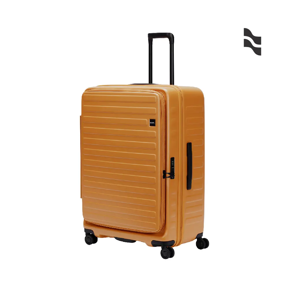 【LOJEL】CUBO 30吋前開擴充 防盜拉鍊拉桿箱/ 黃金焦糖