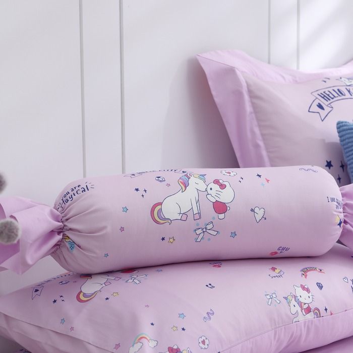 家適居家Jia's Living Hello Kitty-經典卡通糖果抱枕-獨角獸(兩色)-台灣製造(15*60公分)/ 粉色